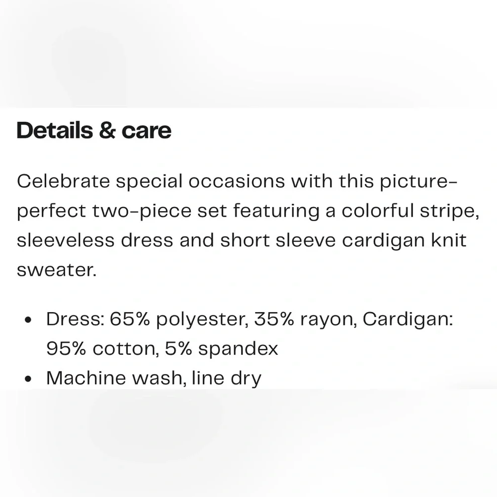 Iris & Ivy Stripe Sleeveless Dress & Cardigan Sweater Set. 24 months. - Picture 3 of 11